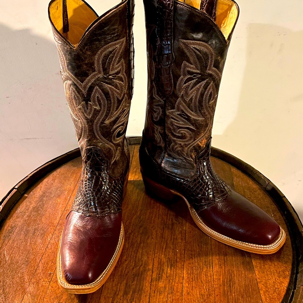 Genuine American alligator custom cowboy boots